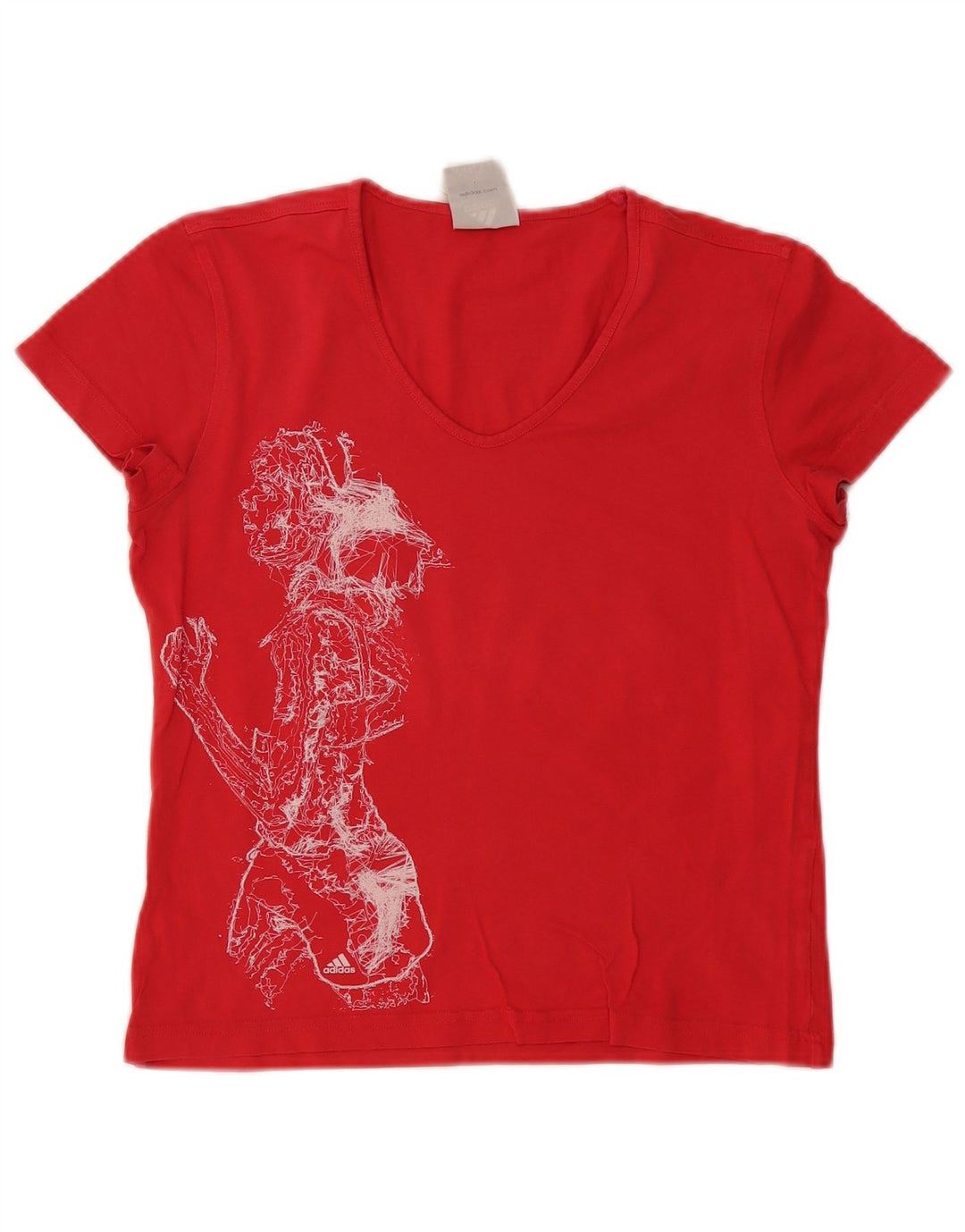 Adidas Damen Graphic T-Shirt Top UK 12 Mittelrot