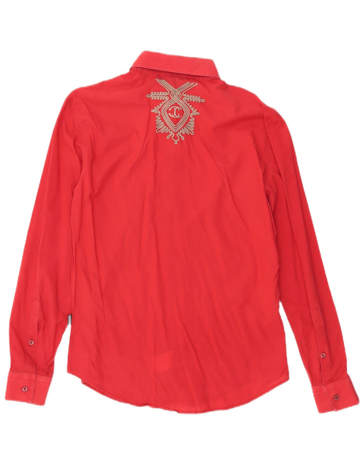 JUST CAVALLI Damen-Hemd IT 44 aus mittelroter Baumwolle