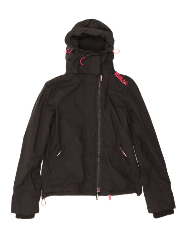 Superdry Damen Graphic Windjacke UK 14 Medium Schwarz