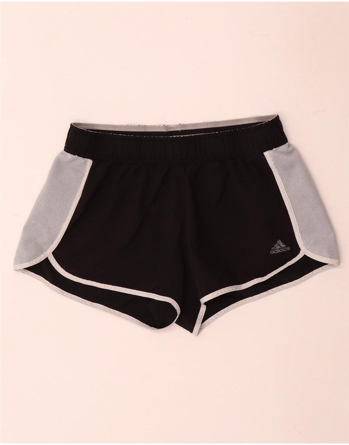 Adidas Damen Sportshorts UK 14 Mittelschwarzes Colourblock-Polyester