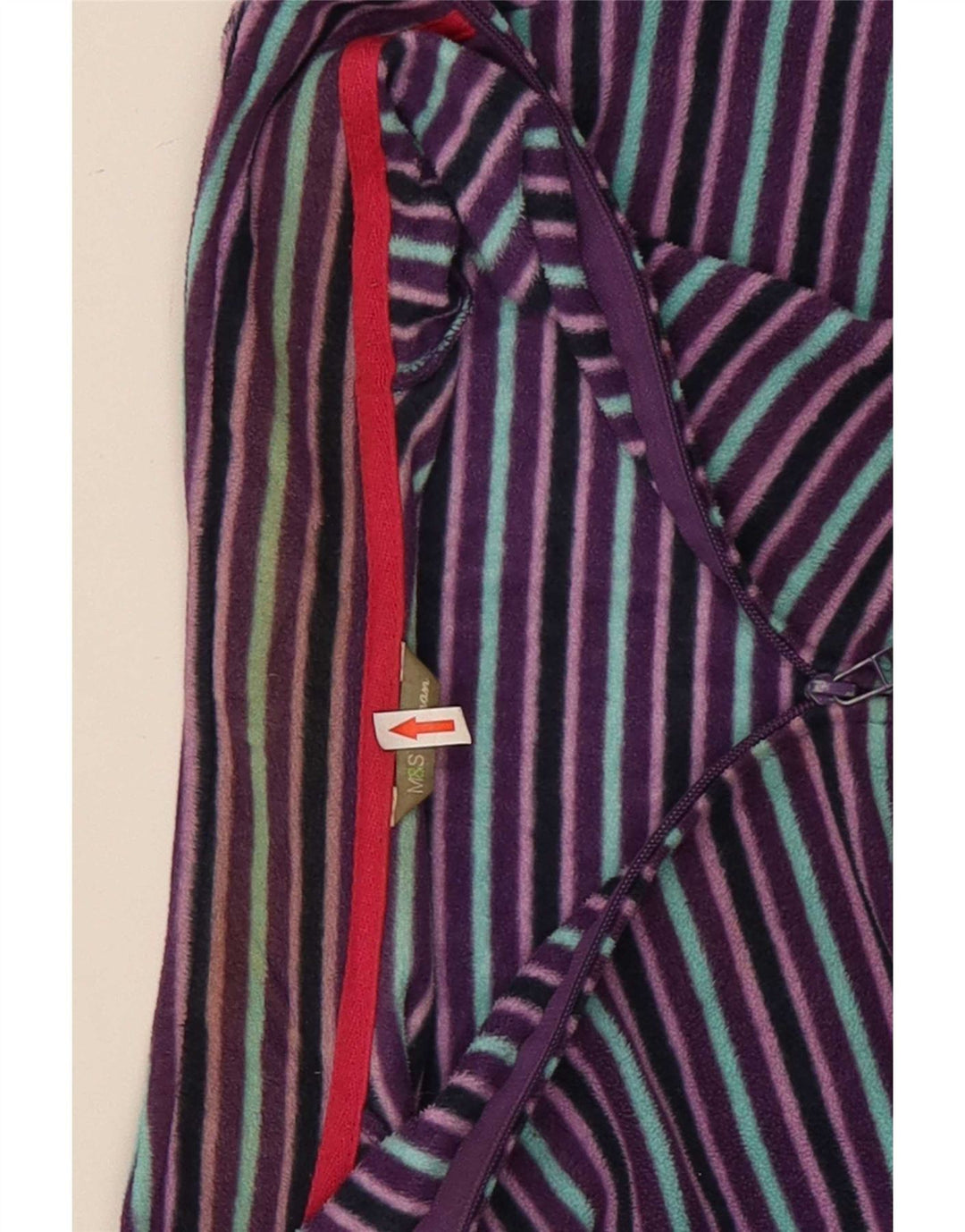 Marks & Spencer Damen Fleecejacke UK 22 2XL Lila gestreift Polyester
