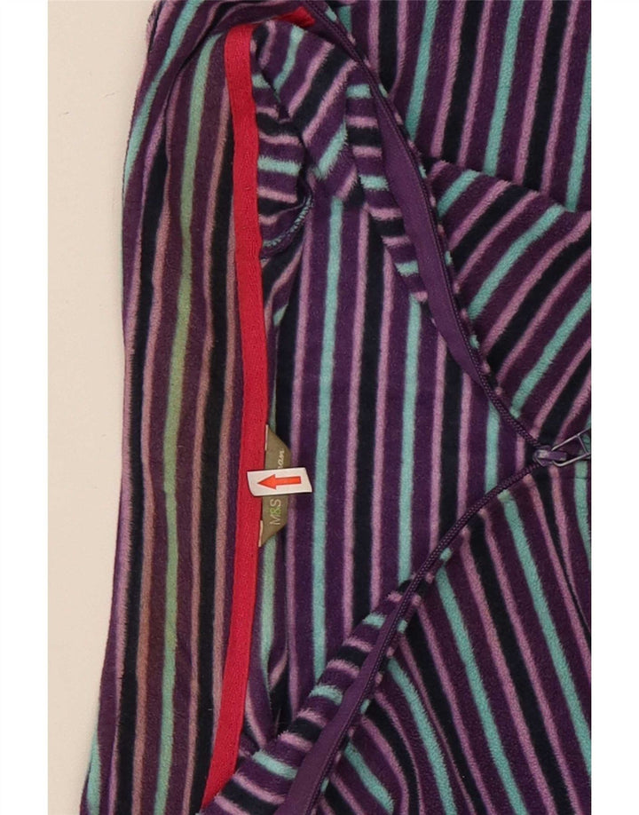 Marks & Spencer Damen Fleecejacke UK 22 2XL Lila gestreift Polyester
