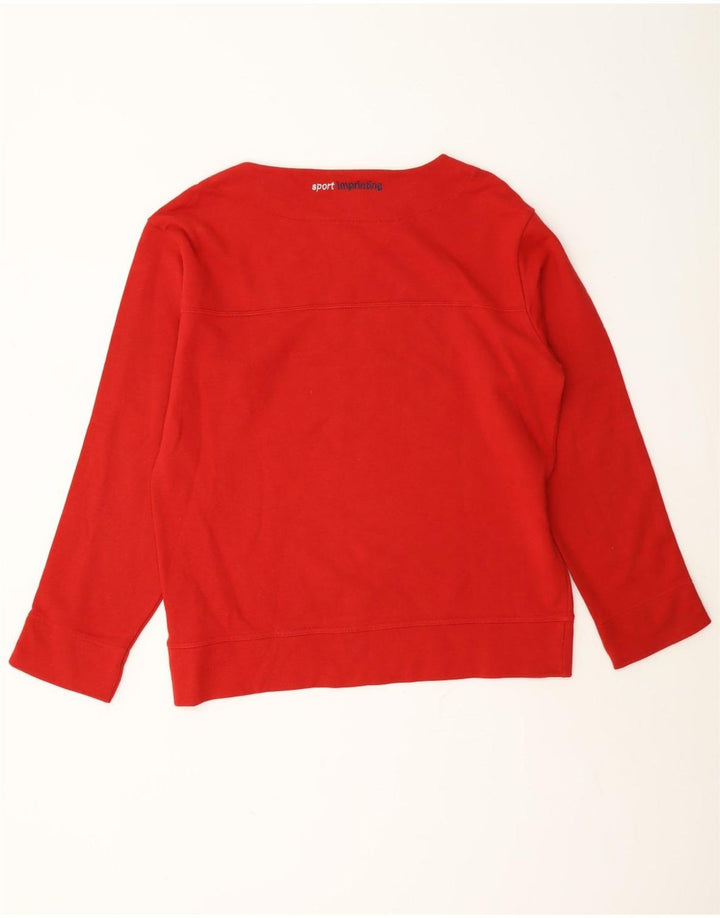 Playlife Damen-Sweatshirt-Pullover UK 14 Mittelrote Baumwolle