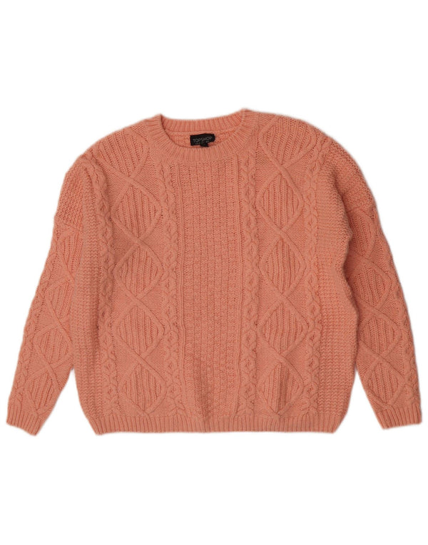 Topshop Damen-Pullover in Übergröße mit U-Boot-Ausschnitt, Gr. 6, XS, Rosa, Acryl