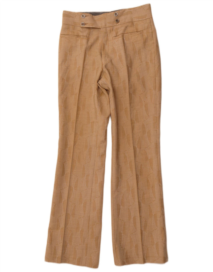TREVIRA Damen Bootcut-Anzughose mit abstraktem Muster, W30, L31, Braun