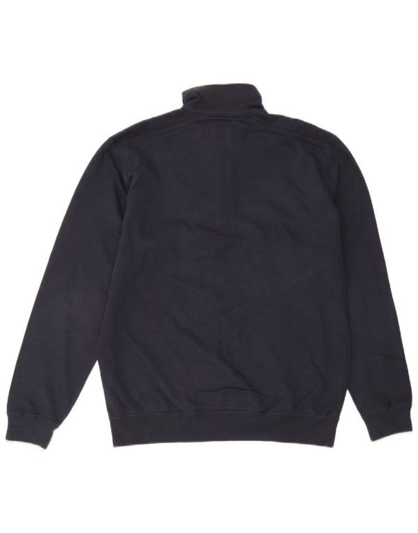 Champion Herren-Sweatshirt mit grafischem Reißverschluss und großem Rundhalsausschnitt aus marineblauer Baumwolle