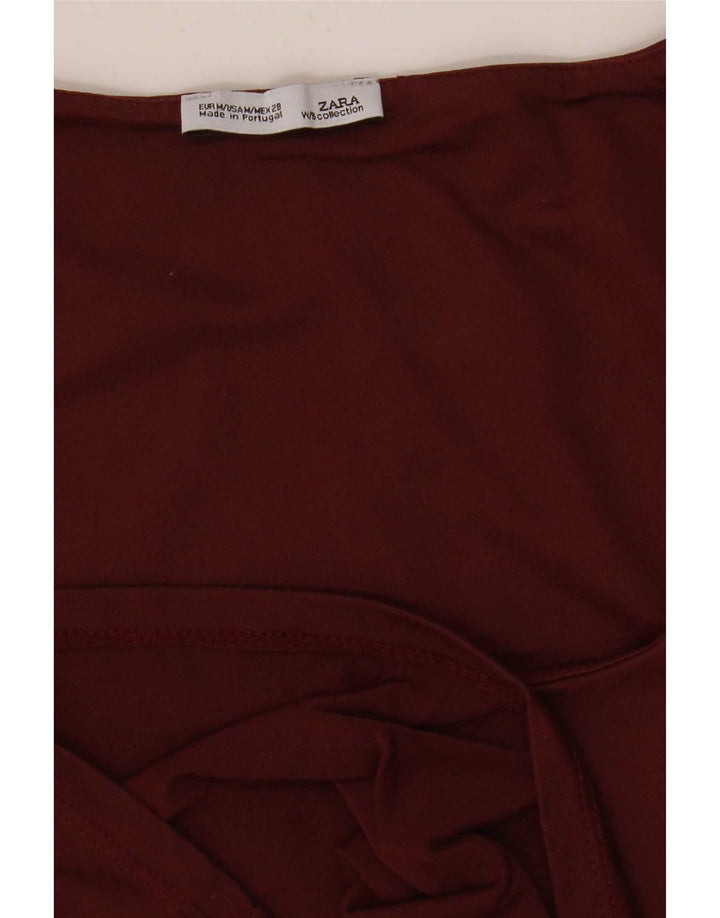 Zara Damen Weste Top UK 12 Medium Burgund