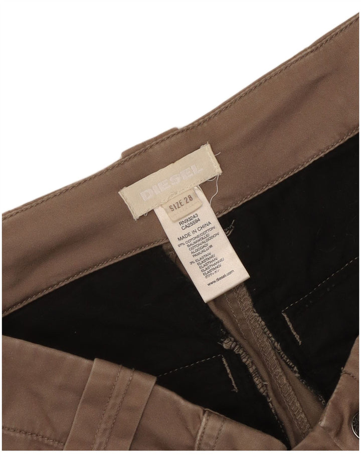 Diesel Damen Slim Cargohose W28 L33 Braune Baumwolle