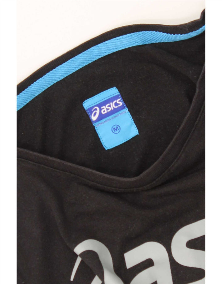 Asics Damen Graphic T-Shirt Top UK 12 Medium Schwarz