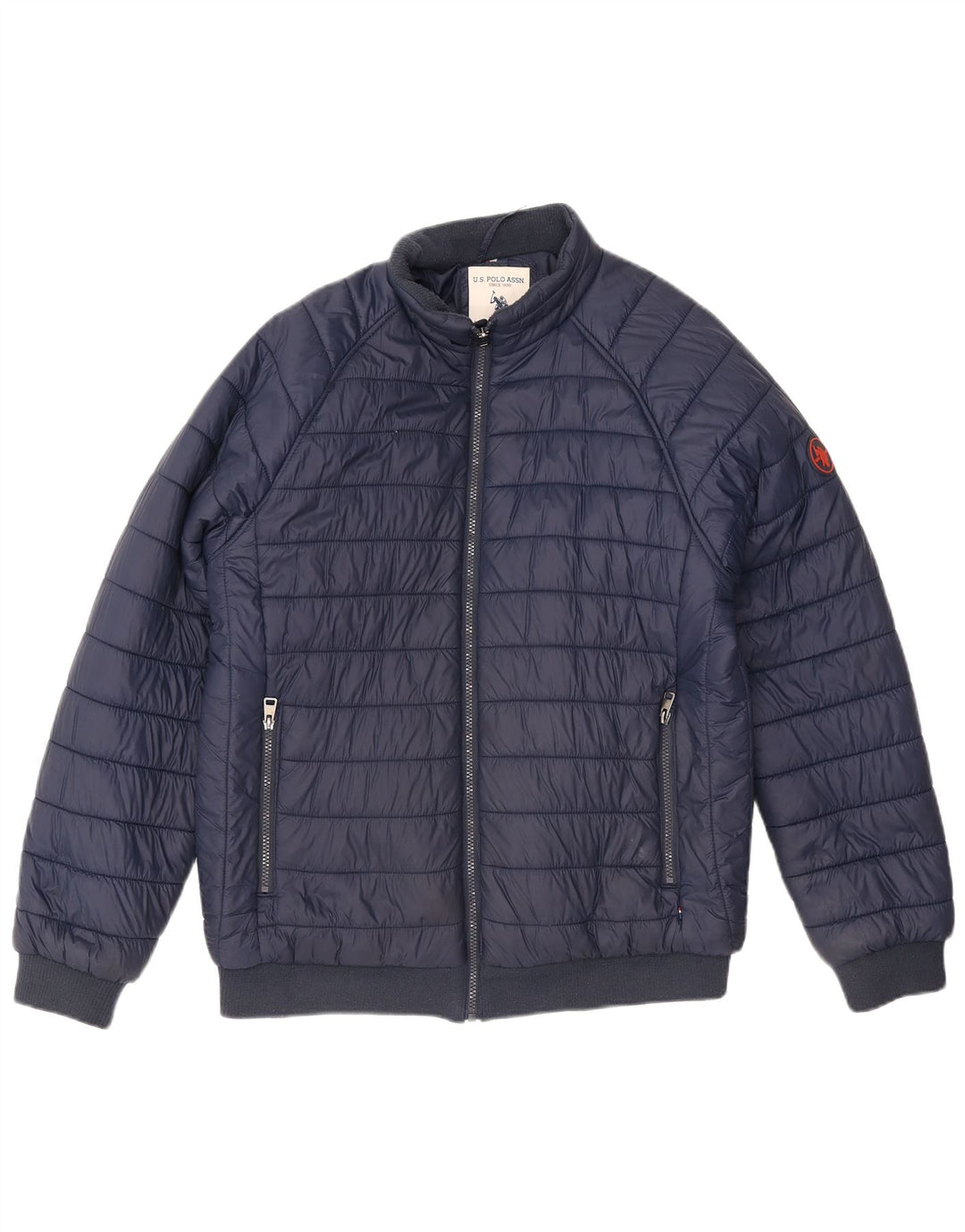 U.S. Polo Assn. Wattierte Herrenjacke UK 38 Medium Marineblaues Nylon