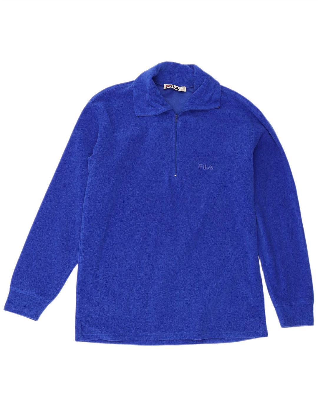 Fila Herren-Fleecepullover mit Reißverschluss am Hals, mittelblaues Polyester