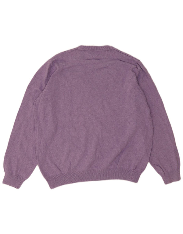 Marks & Spencer Mens Crew Neck Jumper Sweater XL Purple Cotton