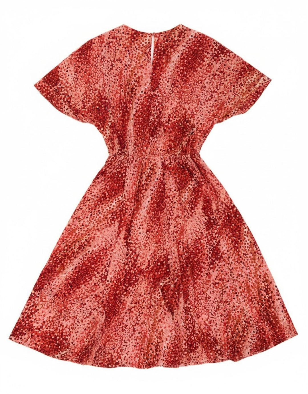 Vintage Damen A-Linie Kleid IT 50 XL Burgund gefleckt