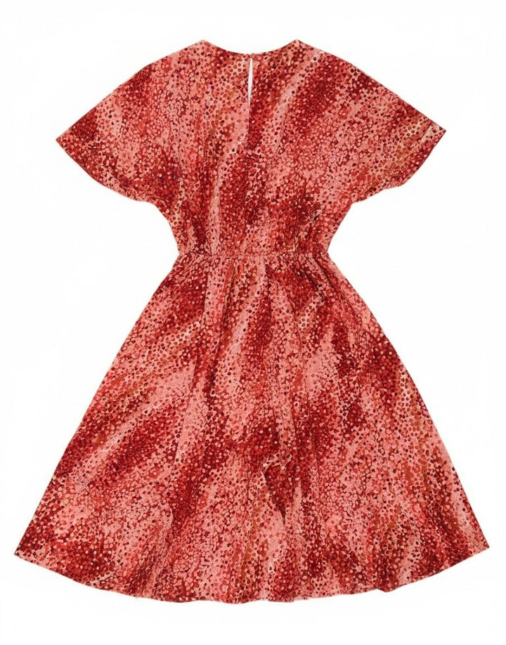 Vintage Damen A-Linie Kleid IT 50 XL Burgund gefleckt