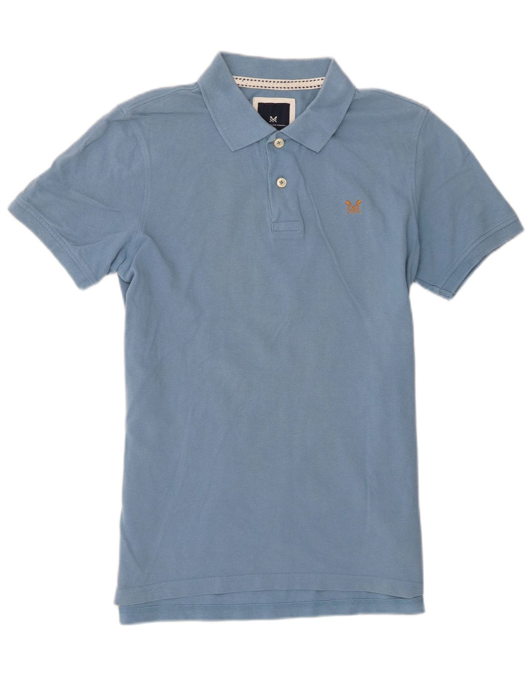 Crew Clothing Herren-Poloshirt aus mittelblauer Baumwolle