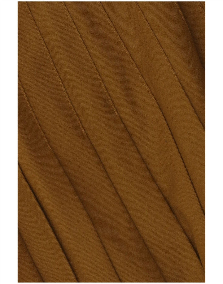 Vintage Damen Messerfaltenrock EU 40 Medium W30 Khaki Wolle