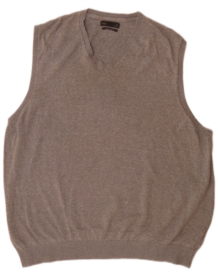 Marks & Spencer Herren Weste Tank Top 2XL Grau Baumwolle