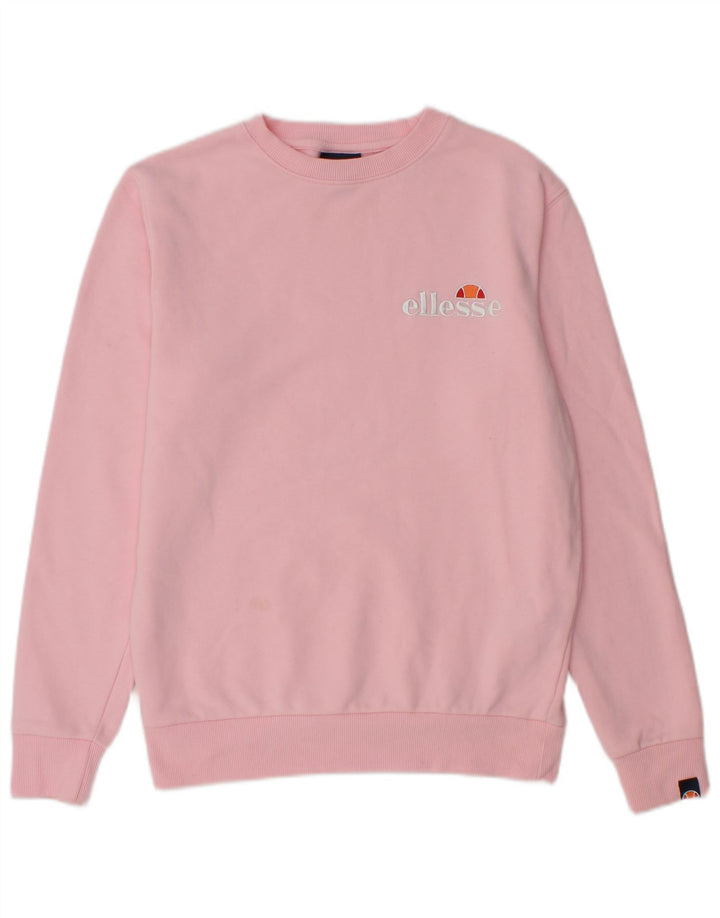 Ellesse Womens Graphic Sweatshirt Pullover UK 8 Small Rosa Baumwolle