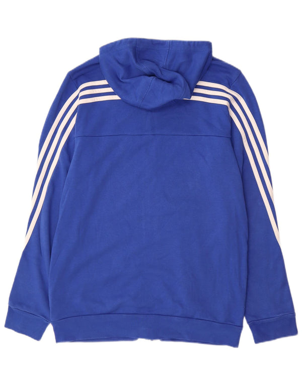 ADIDAS Kapuzenpullover mit Reißverschluss für Jungen, 15–16 Jahre, blaue Baumwolle
