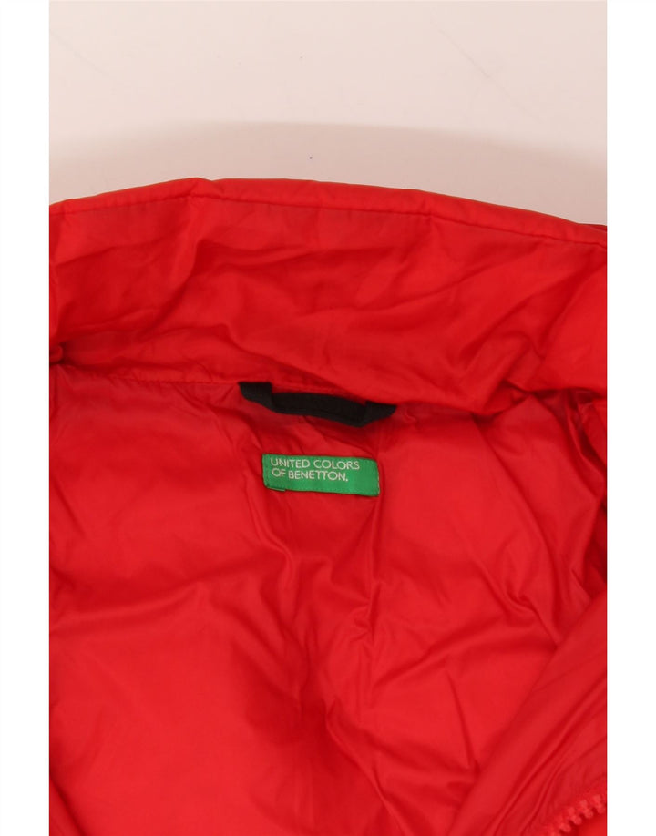 BENETTON Mens Hooded Padded Jacket IT 44 XS Red Polyester Vintage Benetton and Second-Hand Benetton from Messina Hembry 