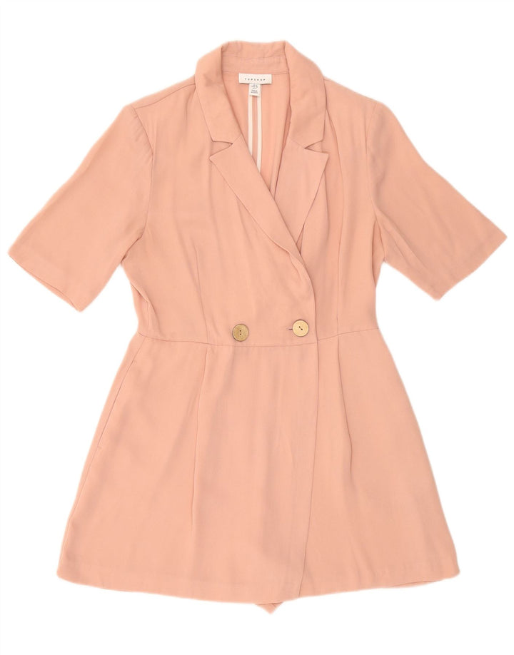 TOPSHOP Womens Playsuit UK 10 Small  Pink Polyester