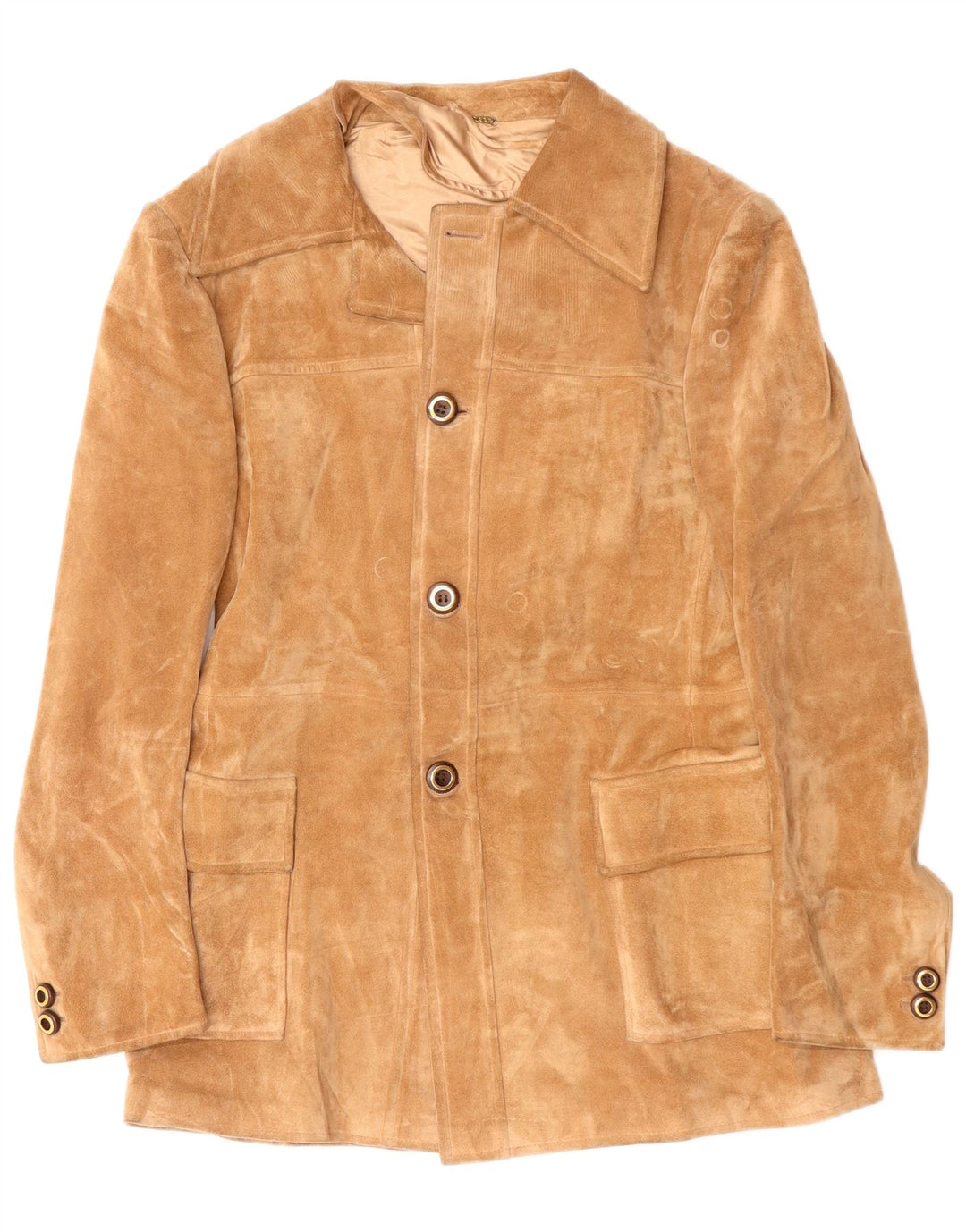 Vintage Herren 4-Knopf-Blazerjacke IT 52 XL Beige