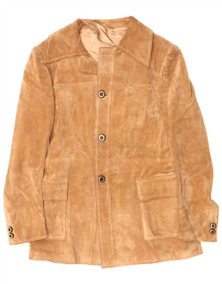 Vintage Herren 4-Knopf-Blazerjacke IT 52 XL Beige