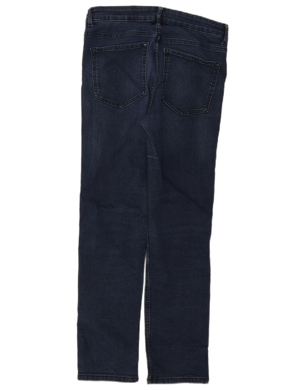Marks & Spencer Damen Straight Jeans UK 12 Medium W30 L28 Marineblau