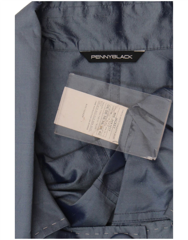 Penny Black Damen-Blazer mit 3 Knöpfen, Größe S, Marineblau, Seide