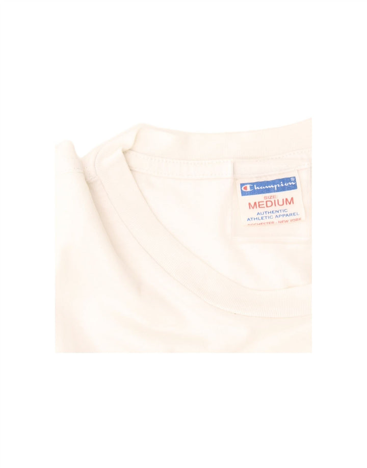 CHAMPION Mens Graphic T-Shirt Top Medium White