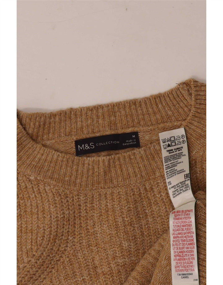 Marks & Spencer Damen-Pullover mit Rundhalsausschnitt, Gr. 14, mittelbraun gefleckt