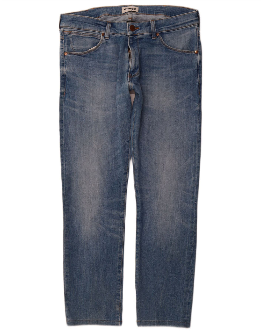 WRANGLER Herren Larston Slim Jeans W32 L29 Blaue Baumwolle