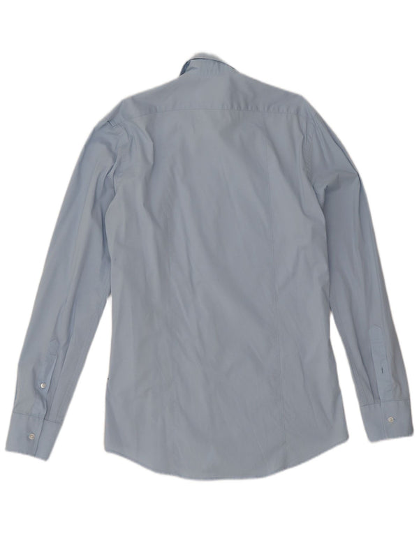 Calvin Klein Herren-Slim-Fit-Hemd aus mittelblauer Baumwolle