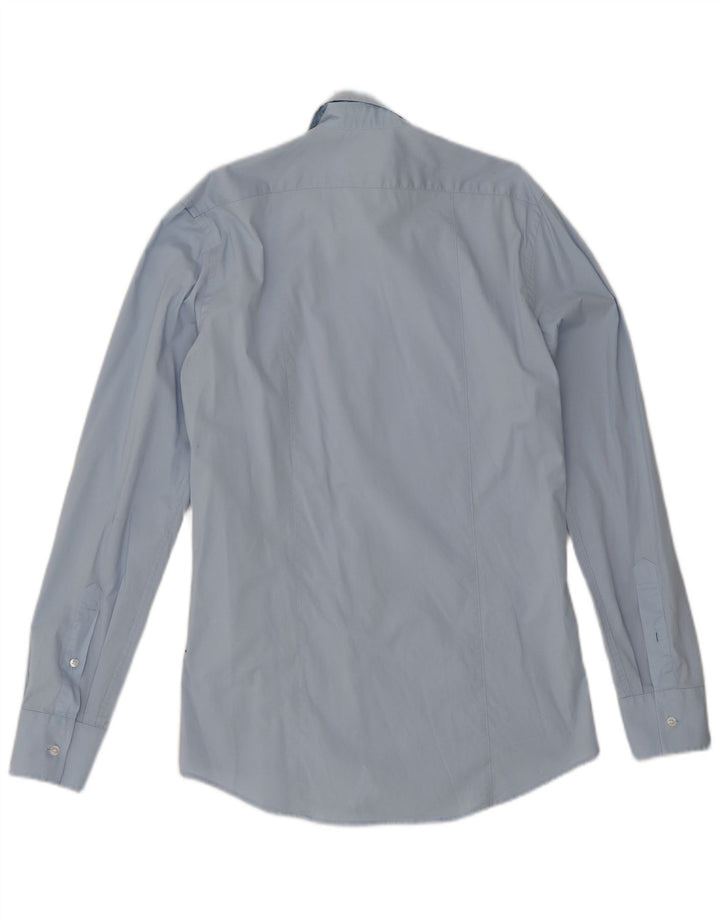 Calvin Klein Herren-Slim-Fit-Hemd aus mittelblauer Baumwolle
