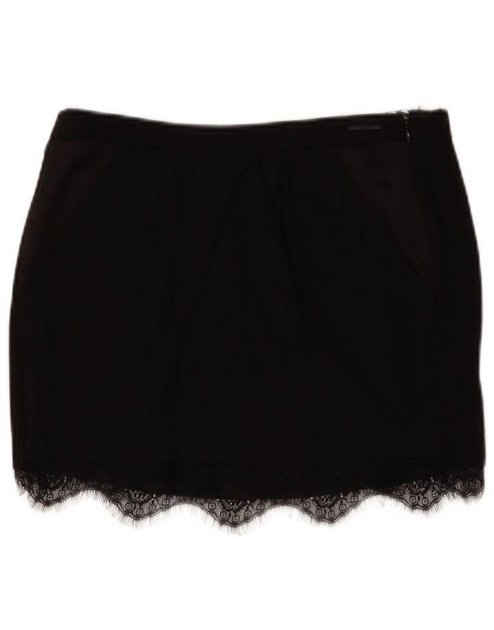 Guess Damen-Minirock mit niedriger Taille, W29, Mittelschwarz, Lyocell