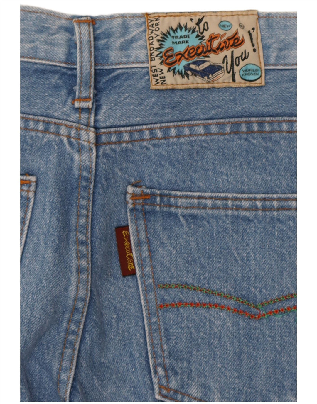 Vintage Damen Crop Tapered Jeans W28 L25 Blau