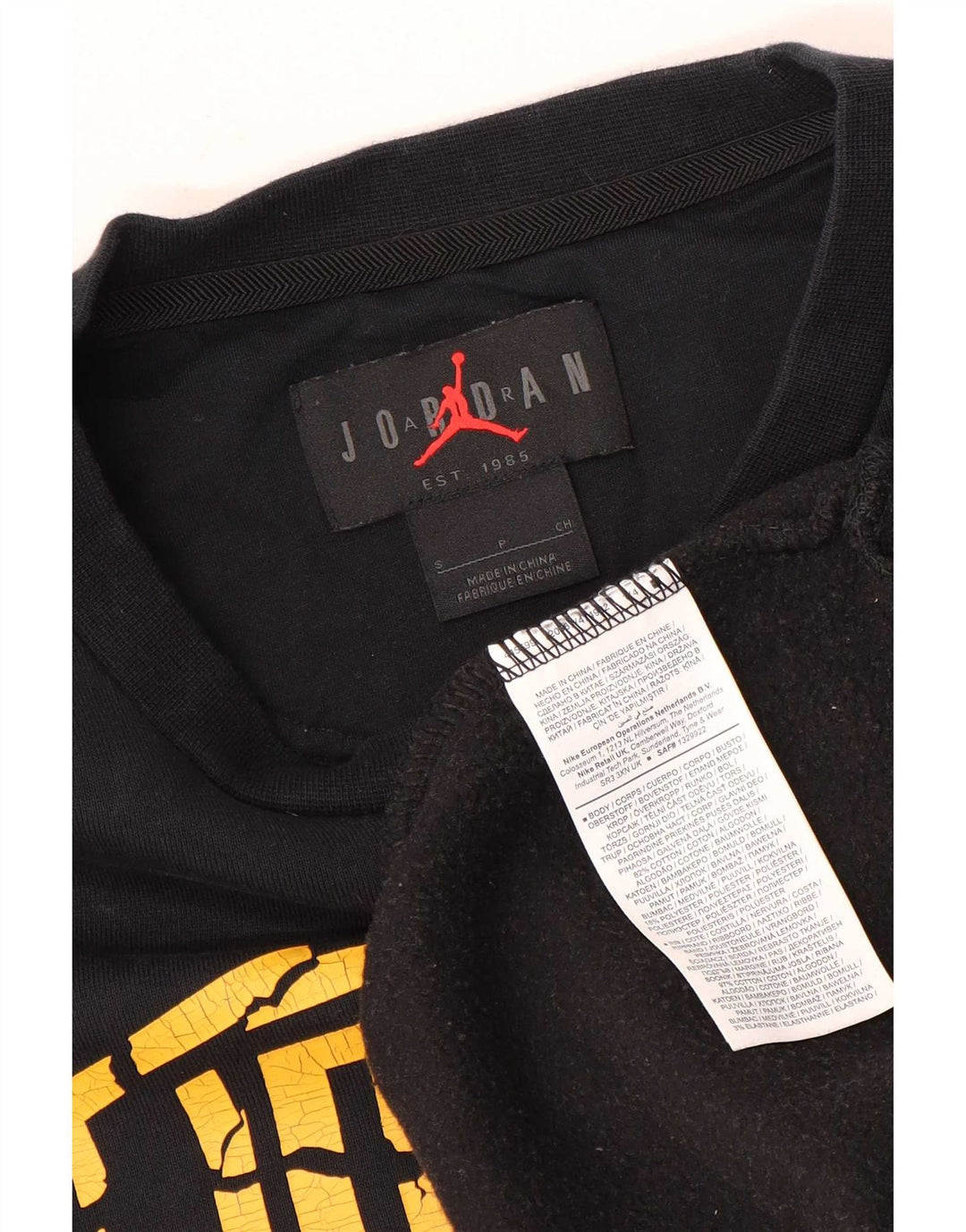 Jordan Herren-Sweatshirt mit Grafik, Größe S, schwarze Baumwolle