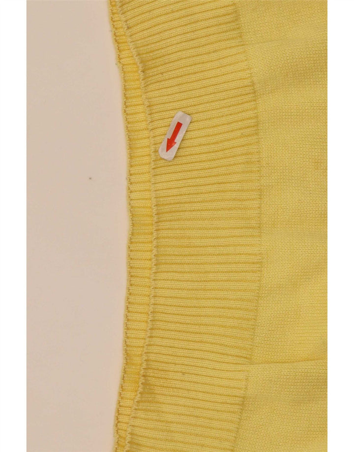 Vintage Herren-Pullover mit Knopfkragen, Mittelgelb, Baumwollblock