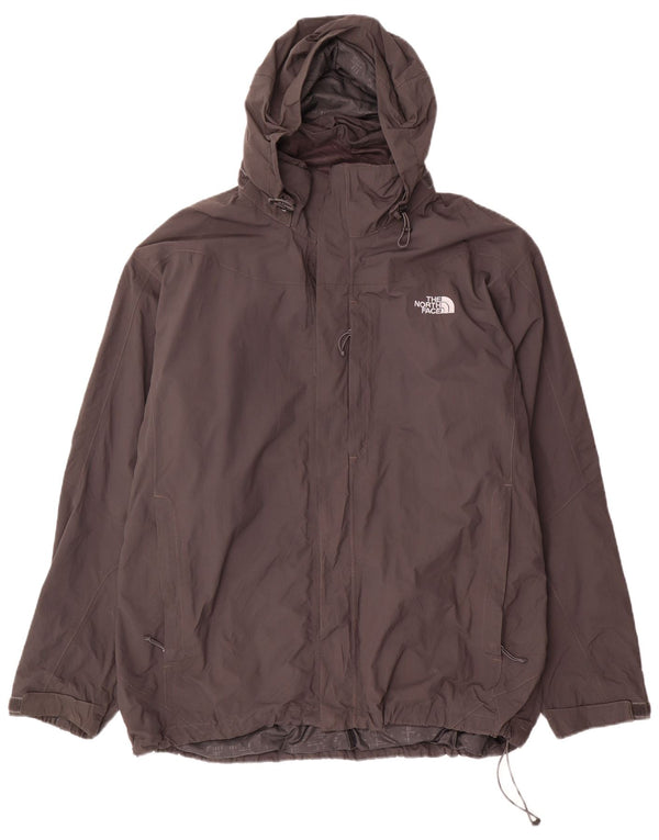 The North Face Herren-Regenjacke mit Kapuze, UK 42 XL, graues Nylon
