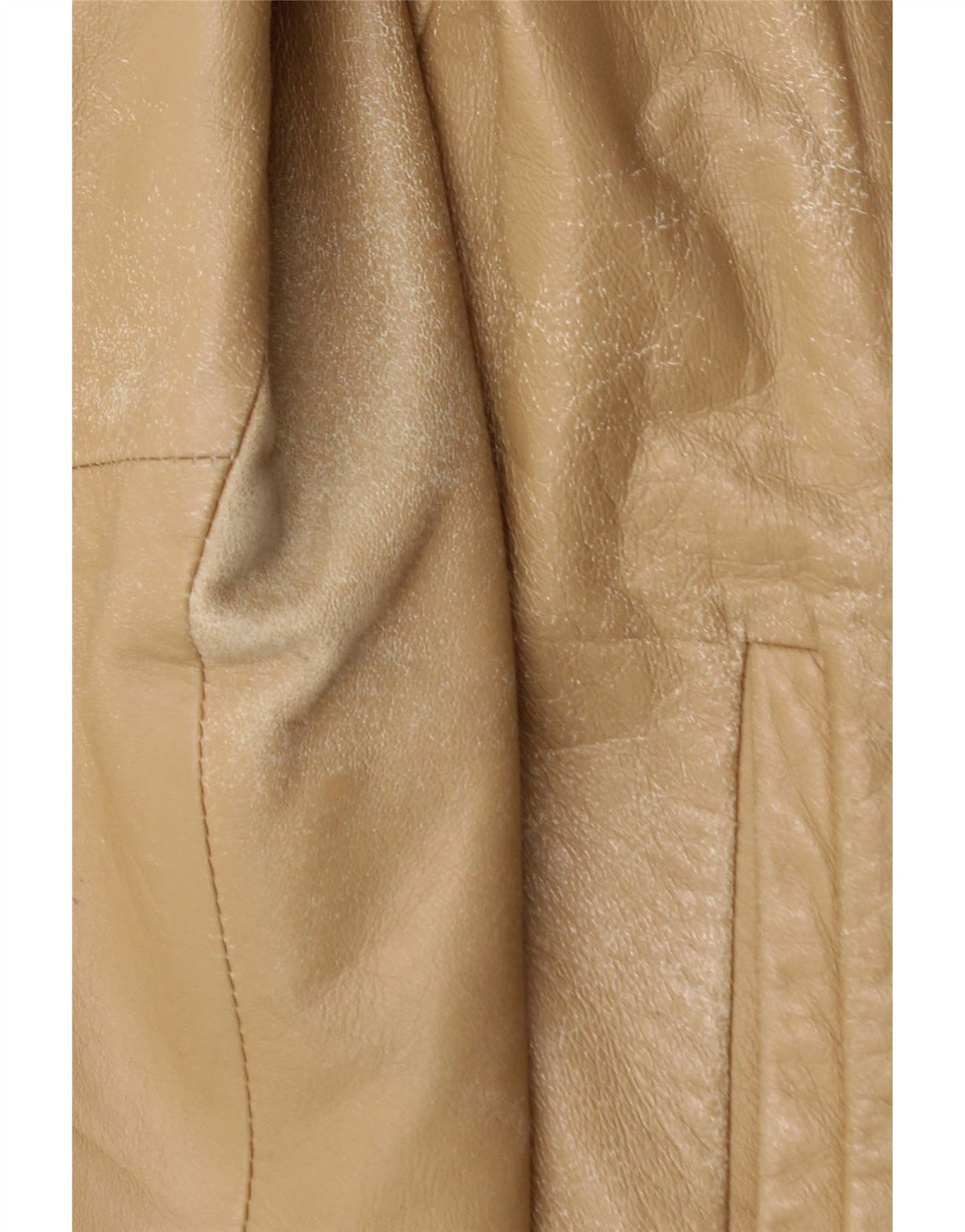 LIVE TREE Womens Leather Jacket UK 12 Medium  Beige Leather