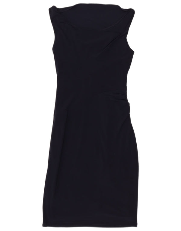 Ralph Lauren Damen Ärmelloses, figurbetontes Kleid US 2 XS Marineblau Polyester