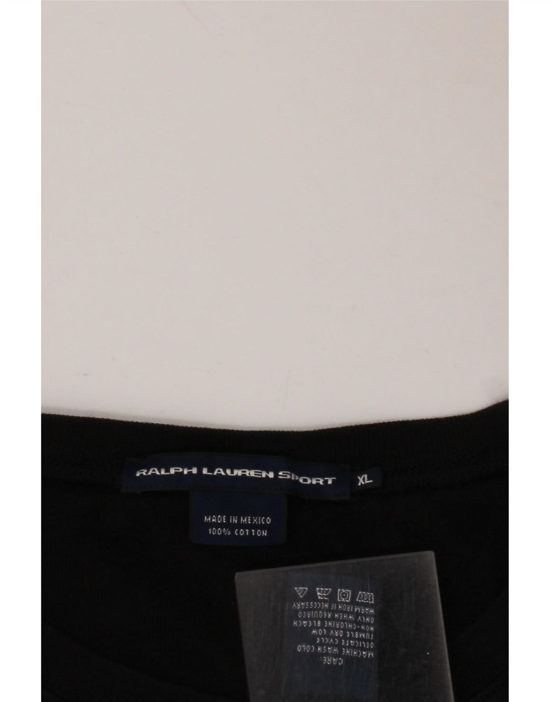 RALPH LAUREN Damen Crop T-Shirt Top UK 18 XL Schwarz Baumwolle