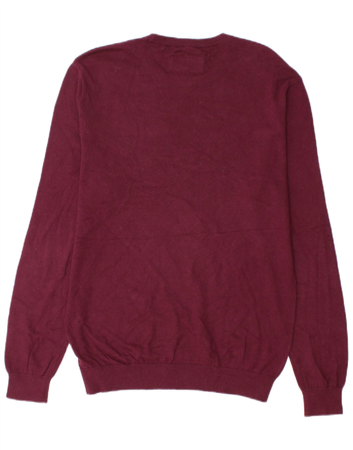Jack Wills Herren-Pullover mit Rundhalsausschnitt, mittlerer burgunderroter Baumwolle