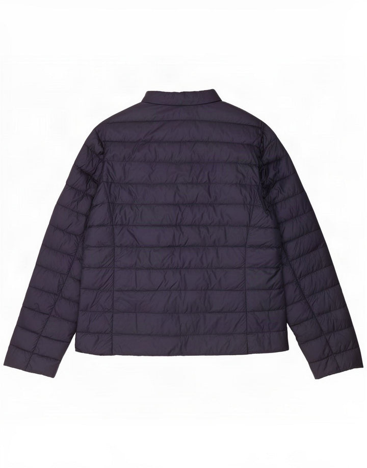 Max Mara Damen Wattierte Jacke UK 16 Large Marineblaues Polyamid