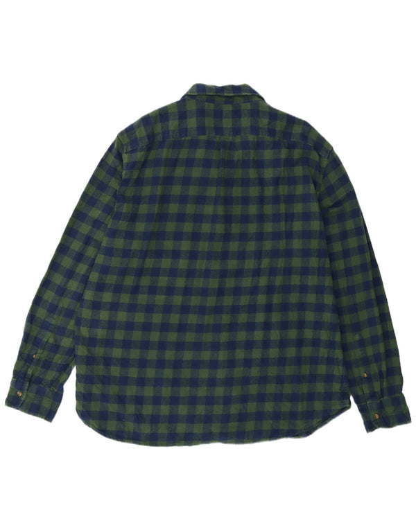 J. Crew Mens Classic Fit Flannel Shirt 2XL Green Gingham Cotton