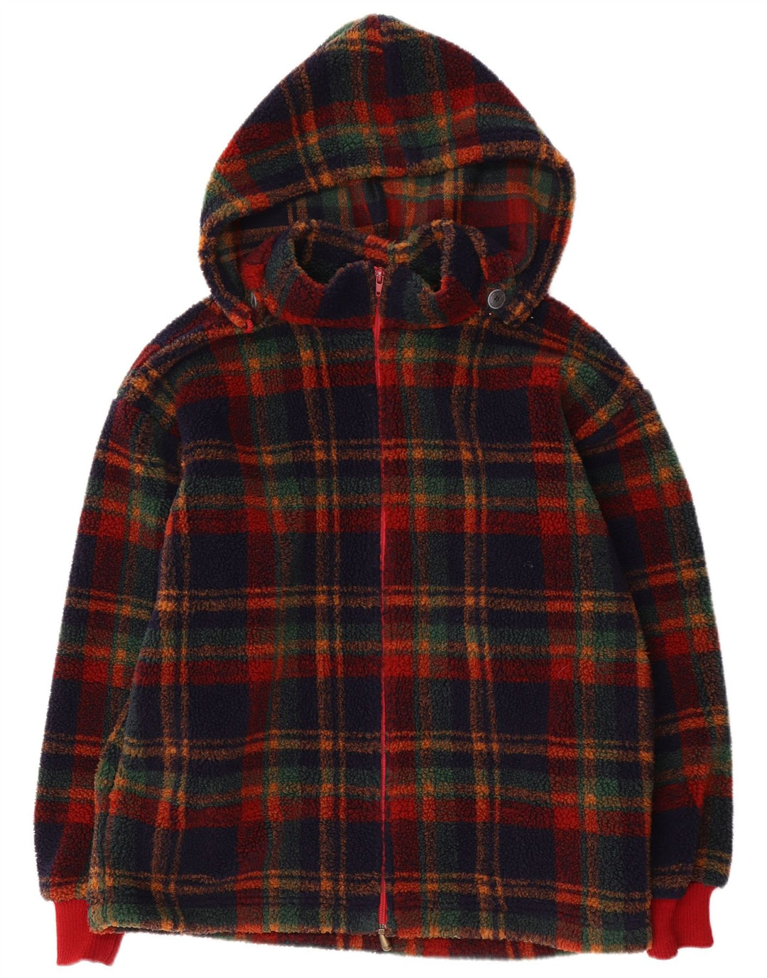 Jockey Herren-Fleecejacke mit Kapuze, UK 38, mittelgroß, mehrfarbig, kariert, Polyester