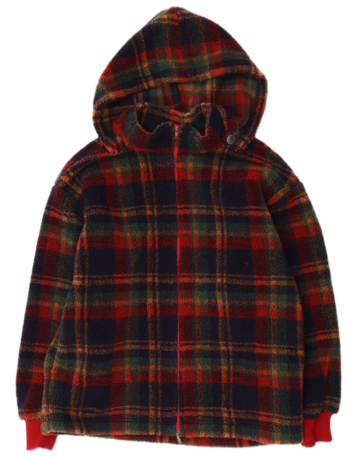 Jockey Herren-Fleecejacke mit Kapuze, UK 38, mittelgroß, mehrfarbig, kariert, Polyester