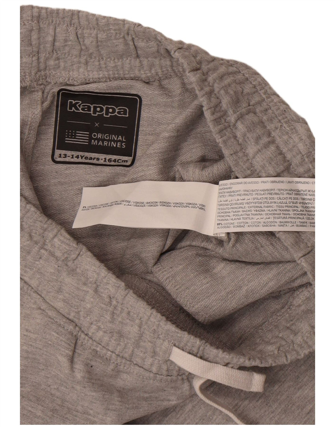 Kappa Sportshorts für Jungen, 13–14 Jahre, graue Baumwolle