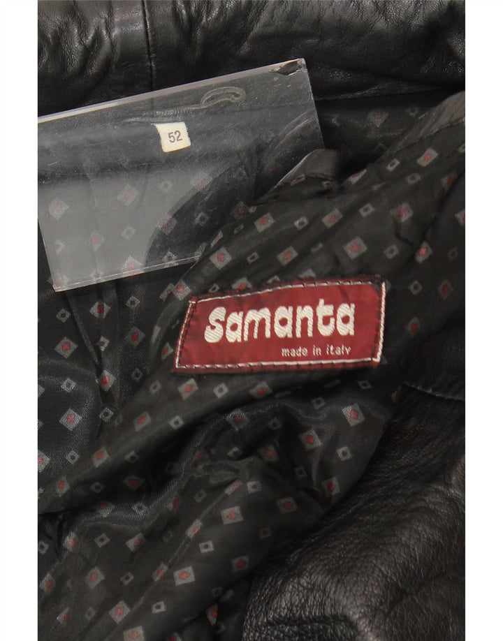 SAMANTA Herren Lederjacke IT 52 XL Schwarz