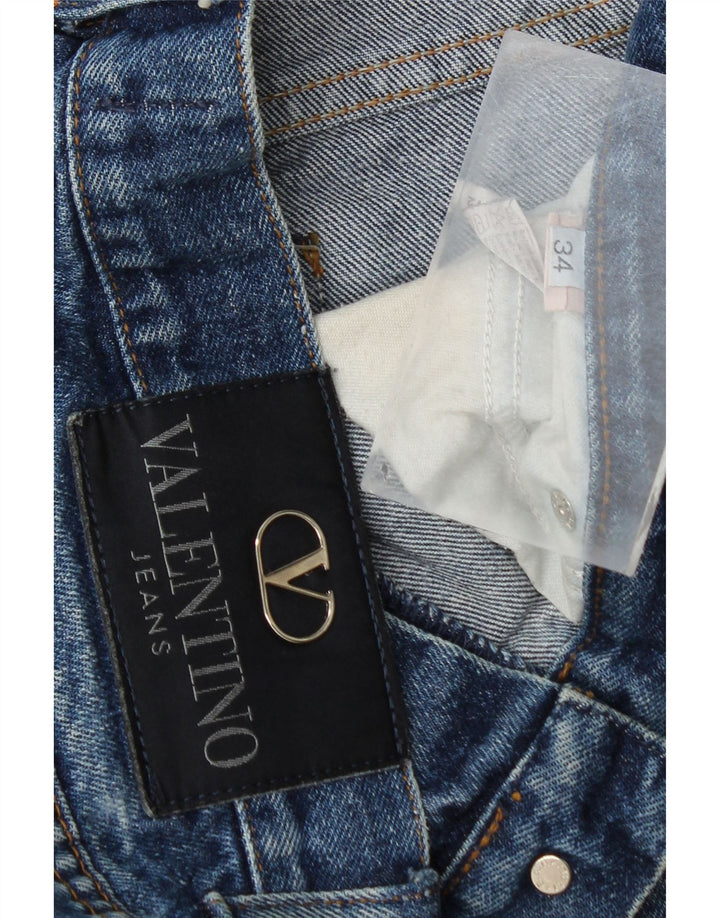 Valentino Damen Straight Jeans W34 L31 Blaue Baumwolle